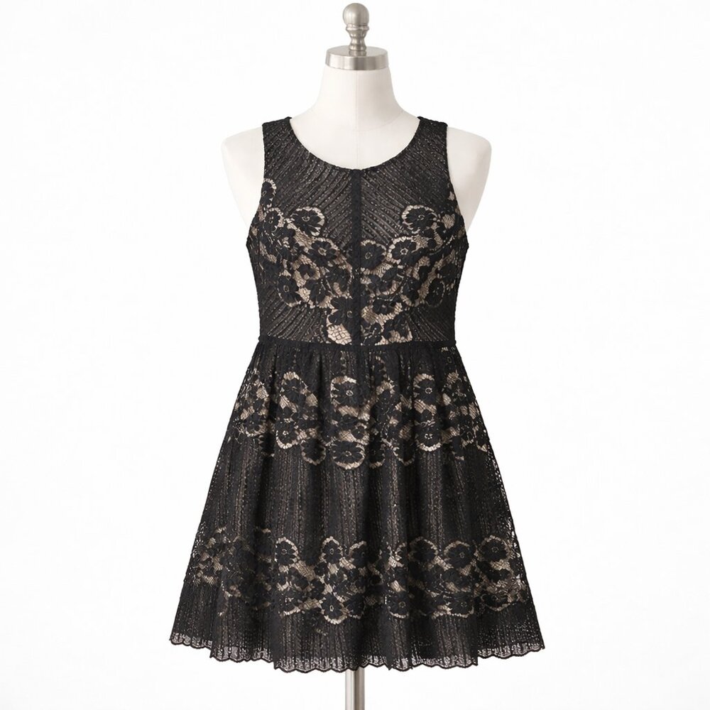 Free People Rocco Black Lace Cutout Dress – Size 4